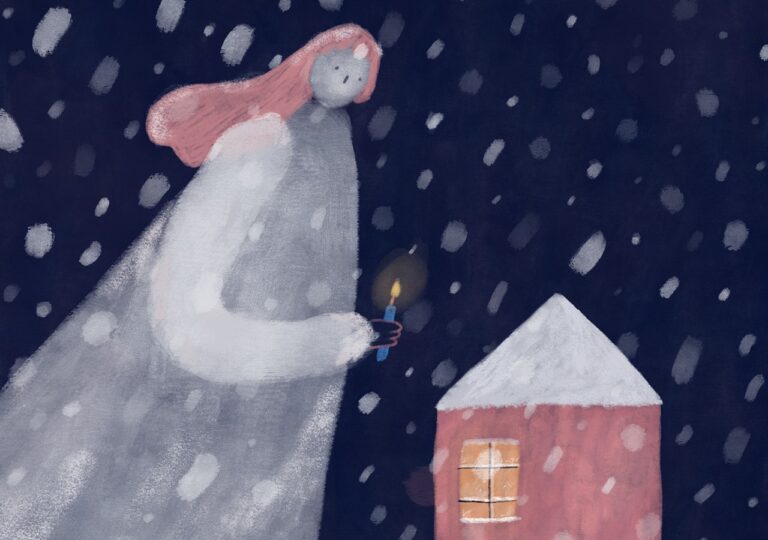 karácsony, hó, Horváth Tünde illusztrációja