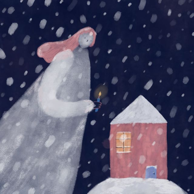 karácsony, hó, Horváth Tünde illusztrációja